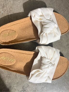 aerie Cream Knotted Slide Sandals